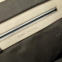 Pre Owned Marc Jacobs Beige Quilted Snakeskin Effect Leather Stam Satchel