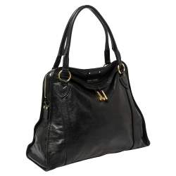 Marc Jacobs Black Leather Wellington Fulton Satchel 