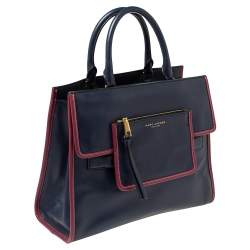 Pre Owned Marc Jacobs Blue Leather Madison Tote