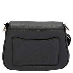 Pre Owned Marc Jacobs Grey Leather Small Recruit Saddle Bag