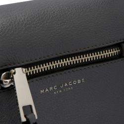 Pre Owned Marc Jacobs Grey Leather Small Recruit Saddle Bag