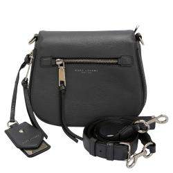 Pre Owned Marc Jacobs Grey Leather Small Recruit Saddle Bag