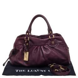 Pre Owned Marc by Marc Jacobs Burgundy Leather Classic Q Groove Satchel 