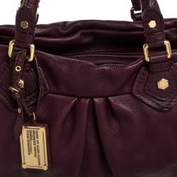 Pre Owned Marc by Marc Jacobs Burgundy Leather Classic Q Groove Satchel 