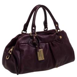 Pre Owned Marc by Marc Jacobs Burgundy Leather Classic Q Groove Satchel 