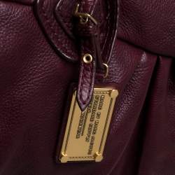 Pre Owned Marc by Marc Jacobs Burgundy Leather Classic Q Groove Satchel 