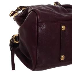 Pre Owned Marc by Marc Jacobs Burgundy Leather Classic Q Groove Satchel 