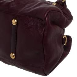 Pre Owned Marc by Marc Jacobs Burgundy Leather Classic Q Groove Satchel 