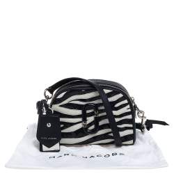 مملوكة مسبقًا Marc Jacobs Black/White Leather and Sequin Zebra Shutter Crossbody Bag