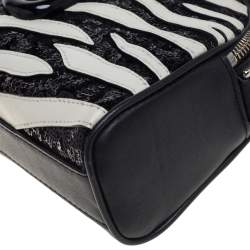 مملوكة مسبقًا Marc Jacobs Black/White Leather and Sequin Zebra Shutter Crossbody Bag
