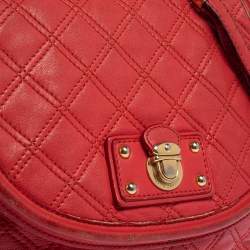 Pre Owned Marc Jacobs Red Quilted Leather Flap Crossbody Bag