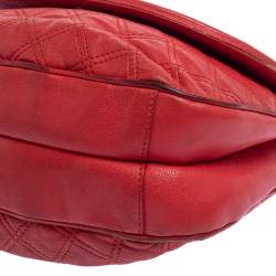 Pre Owned Marc Jacobs Red Quilted Leather Flap Crossbody Bag