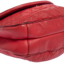 Pre Owned Marc Jacobs Red Quilted Leather Flap Crossbody Bag