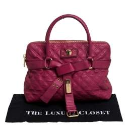 Pre Owned Marc Jacobs Pink Quilted Leather  Bruna Bow Satchel