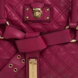 Pre Owned Marc Jacobs Pink Quilted Leather  Bruna Bow Satchel