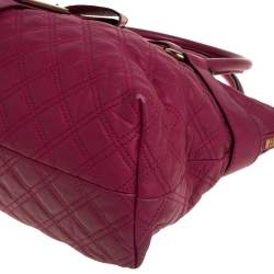 Pre Owned Marc Jacobs Pink Quilted Leather  Bruna Bow Satchel