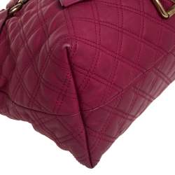 Pre Owned Marc Jacobs Pink Quilted Leather  Bruna Bow Satchel