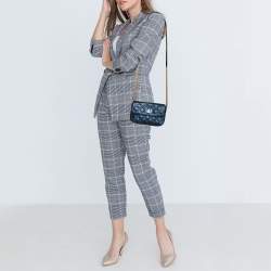 مملوكة مسبقًا Marc Jacobs Metallic Blue Quilted Leather Flap Shoulder Bag