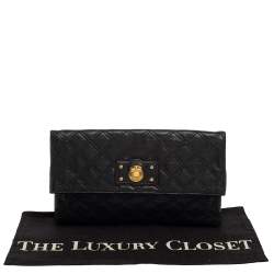 Pre Owned Marc Jacobs Black Quilted Leather Eugenie Clutch