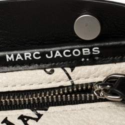 Pre Owned Marc Jacobs White/Black Leather New York Magazine Tag Tote
