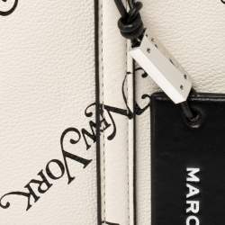 Pre Owned Marc Jacobs White/Black Leather New York Magazine Tag Tote