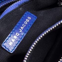Pre Owned Marc Jacobs Blue Quilted Leather Large Single Flap Shoulder Bag