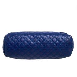 Pre Owned Marc Jacobs Blue Quilted Leather Large Single Flap Shoulder Bag
