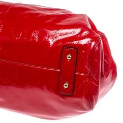 Pre Owned Marc Jacobs Red Patent Leather Stam Satchel