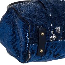 Marc Jacobs Blue Sequins and Suede Stam Satchel