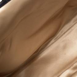 Pre Owned Marc Jacobs Blue Crystal Embellished Quilted Suede and Leather Stam Satchel