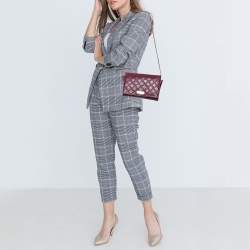 Marc Jacobs Burgundy Quilted Leather Flap Chain Clutch