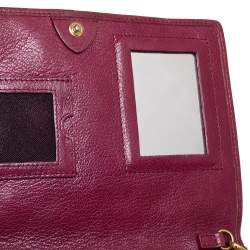 Marc Jacobs Burgundy Quilted Leather Flap Chain Clutch