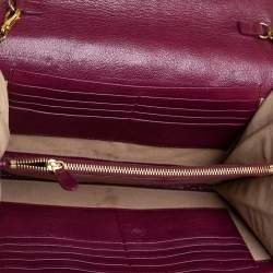Marc Jacobs Burgundy Quilted Leather Flap Chain Clutch