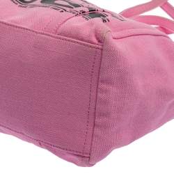 Pre Owned Peanuts x Marc Jacobs Pink Canvas The Tag Tote  