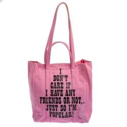 Pre Owned Peanuts x Marc Jacobs Pink Canvas The Tag Tote  
