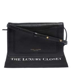 Marc Jacobs Black Leather Recruit Wallet on Strap 