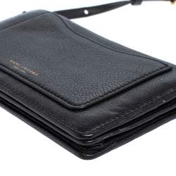 Marc Jacobs Black Leather Recruit Wallet on Strap 