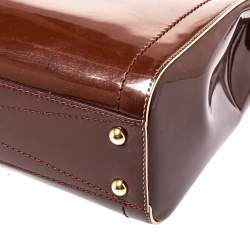 Marc Jacobs Brown Patent Leather Rider Top Handle Bag