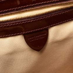 Marc Jacobs Brown Patent Leather Rider Top Handle Bag