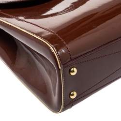 Marc Jacobs Brown Patent Leather Rider Top Handle Bag