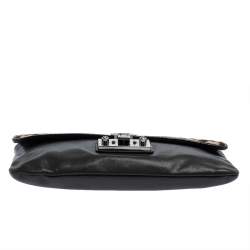 Marc Jacobs Grey/Brown Leopard Print Calfhair and Leather Safari Vip Clutch