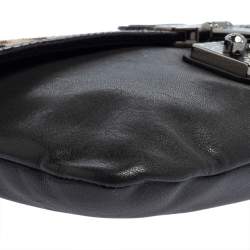 Marc Jacobs Grey/Brown Leopard Print Calfhair and Leather Safari Vip Clutch