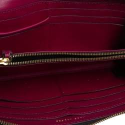 Pre Owned Marc Jacobs Khaki Green Leather Zip Around Wallet