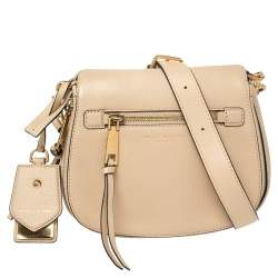 Marc Jacobs Beige Leather Empire City Saddle Crossbody Bag Marc