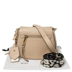 Pre Owned Marc Jacobs Beige Leather Small Recruit Saddle Bag