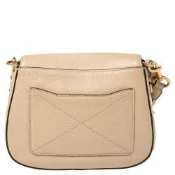 Pre Owned Marc Jacobs Beige Leather Small Recruit Saddle Bag