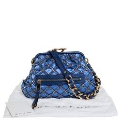 Pre Owned Marc Jacobs Blue Satin Crystal Embellished Stam Shoulder Bag