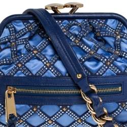 Pre Owned Marc Jacobs Blue Satin Crystal Embellished Stam Shoulder Bag