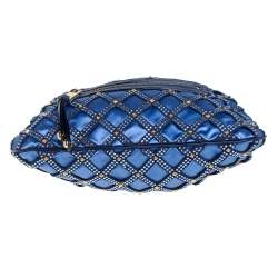 Pre Owned Marc Jacobs Blue Satin Crystal Embellished Stam Shoulder Bag