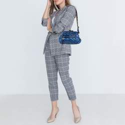 Pre Owned Marc Jacobs Blue Satin Crystal Embellished Stam Shoulder Bag